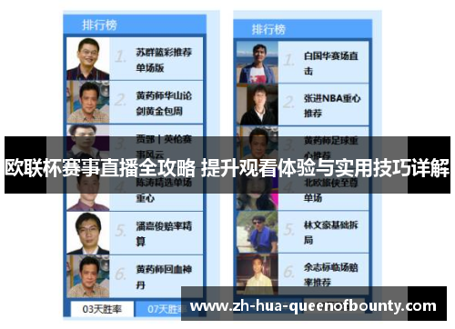 欧联杯赛事直播全攻略 提升观看体验与实用技巧详解